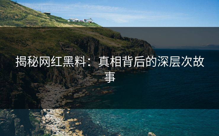 揭秘网红黑料：真相背后的深层次故事
