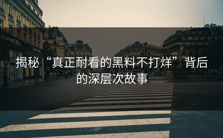 揭秘“真正耐看的黑料不打烊”背后的深层次故事