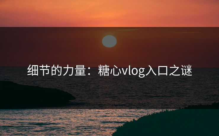 细节的力量：糖心vlog入口之谜